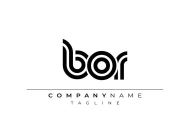 BOR Yaratıcı Eşsiz Modern Harf Logosu Tasarımı. Benzersiz bir harf dizaynına sahip stilize logo, soyut minimalist estetik ve modern cazibe sunar.