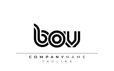 BOV Yaratıcı Eşsiz Modern Harf Logosu Tasarımı. Benzersiz bir harf dizaynına sahip stilize logo, soyut minimalist estetik ve modern cazibe sunar.
