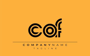 COF Yaratıcı Eşsiz Modern Harf Logosu Tasarımı. Benzersiz bir harf dizaynına sahip stilize logo, soyut minimalist estetik ve modern cazibe sunar.
