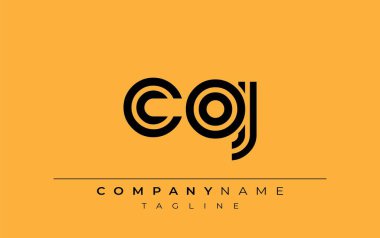 COJ Yaratıcı Eşsiz Modern Harf Logosu Tasarımı. Benzersiz bir harf dizaynına sahip stilize logo, soyut minimalist estetik ve modern cazibe sunar.