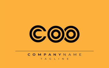 COO Yaratıcı Eşsiz Modern Harf Logosu Tasarımı. Benzersiz bir harf dizaynına sahip stilize logo, soyut minimalist estetik ve modern cazibe sunar.