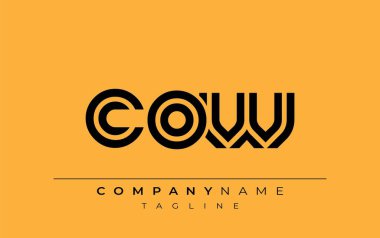 COW Yaratıcı Eşsiz Modern Harf Logosu Tasarımı. Benzersiz bir harf dizaynına sahip stilize logo, soyut minimalist estetik ve modern cazibe sunar.