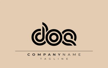 DOE Yaratıcı Eşsiz Modern Harf Logosu Tasarımı. Benzersiz bir harf dizaynına sahip stilize logo, soyut minimalist estetik ve modern cazibe sunar.
