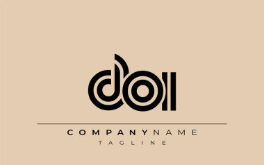 DOI Yaratıcı Eşsiz Modern Harf Logosu Tasarımı. Benzersiz bir harf dizaynına sahip stilize logo, soyut minimalist estetik ve modern cazibe sunar.