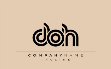 DOH Yaratıcı Eşsiz Modern Harf Logosu Tasarımı. Benzersiz bir harf dizaynına sahip stilize logo, soyut minimalist estetik ve modern cazibe sunar.
