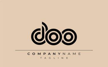 DOO Yaratıcı Eşsiz Modern Harf Logosu Tasarımı. Benzersiz bir harf dizaynına sahip stilize logo, soyut minimalist estetik ve modern cazibe sunar.