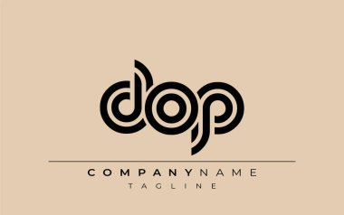 DOP Yaratıcı Eşsiz Modern Harf Logosu Tasarımı. Benzersiz bir harf dizaynına sahip stilize logo, soyut minimalist estetik ve modern cazibe sunar.