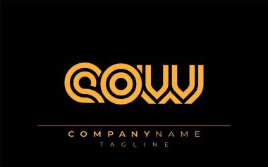 EOW Yaratıcı Eşsiz Modern Harf Logosu Tasarımı. Benzersiz bir harf dizaynına sahip stilize logo, soyut minimalist estetik ve modern cazibe sunar.