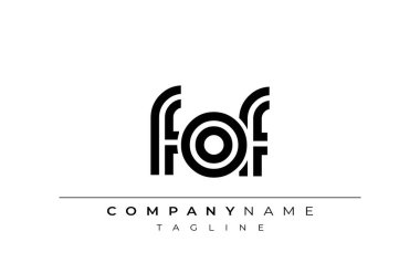FOF Yaratıcı Eşsiz Modern Harf Logosu Tasarımı. Benzersiz bir harf dizaynına sahip stilize logo, soyut minimalist estetik ve modern cazibe sunar.