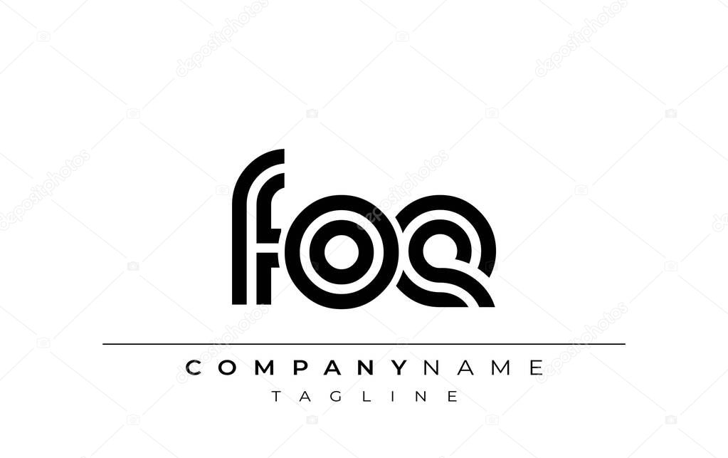 FOE Creative Unique Modern Letter Logo Design. Stylized logo featuring a unique letter design, presenting abstract minimalist aesthetics and modern appeal.