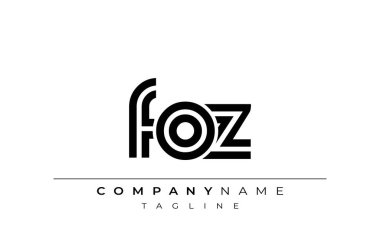 FOZ Yaratıcı Eşsiz Modern Harf Logosu Tasarımı. Benzersiz bir harf dizaynına sahip stilize logo, soyut minimalist estetik ve modern cazibe sunar.