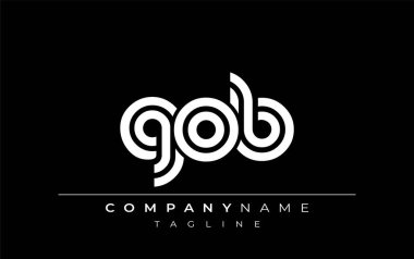 GOB Yaratıcı Eşsiz Modern Harf Logosu Tasarımı. Benzersiz bir harf dizaynına sahip stilize logo, soyut minimalist estetik ve modern cazibe sunar.