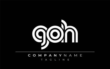 GOH Yaratıcı Eşsiz Modern Harf Logosu Tasarımı. Benzersiz bir harf dizaynına sahip stilize logo, soyut minimalist estetik ve modern cazibe sunar.