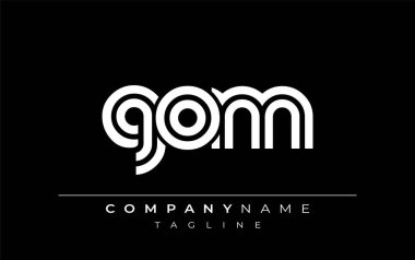 GOM Yaratıcı Eşsiz Modern Harf Logosu Tasarımı. Benzersiz bir harf dizaynına sahip stilize logo, soyut minimalist estetik ve modern cazibe sunar.