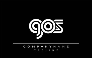 GOS Yaratıcı Eşsiz Modern Harf Logosu Tasarımı. Benzersiz bir harf dizaynına sahip stilize logo, soyut minimalist estetik ve modern cazibe sunar.