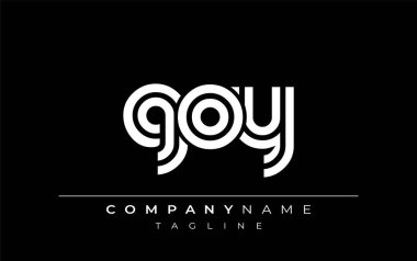 GOY Yaratıcı Eşsiz Modern Harf Logosu Tasarımı. Benzersiz bir harf dizaynına sahip stilize logo, soyut minimalist estetik ve modern cazibe sunar.