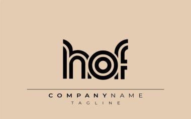 HOF Yaratıcı Eşsiz Modern Harf Logosu Tasarımı. Benzersiz bir harf dizaynına sahip stilize logo, soyut minimalist estetik ve modern cazibe sunar.