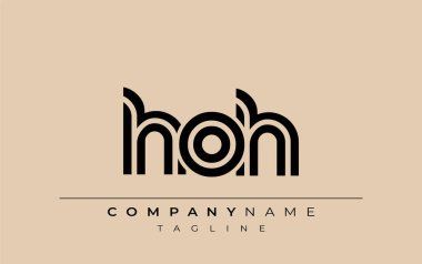 HOH Yaratıcı Eşsiz Modern Harf Logosu Tasarımı. Benzersiz bir harf dizaynına sahip stilize logo, soyut minimalist estetik ve modern cazibe sunar.