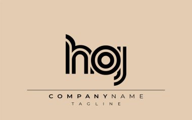 HOJ Yaratıcı Eşsiz Modern Harf Logosu Tasarımı. Benzersiz bir harf dizaynına sahip stilize logo, soyut minimalist estetik ve modern cazibe sunar.