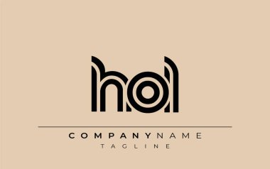 HOL Yaratıcı Eşsiz Modern Harf Logosu Tasarımı. Benzersiz bir harf dizaynına sahip stilize logo, soyut minimalist estetik ve modern cazibe sunar.