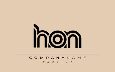 HON Yaratıcı Eşsiz Modern Harf Logosu Tasarımı. Benzersiz bir harf dizaynına sahip stilize logo, soyut minimalist estetik ve modern cazibe sunar.