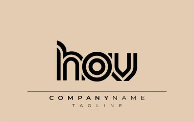 HOV Yaratıcı Eşsiz Modern Harf Logosu Tasarımı. Benzersiz bir harf dizaynına sahip stilize logo, soyut minimalist estetik ve modern cazibe sunar.