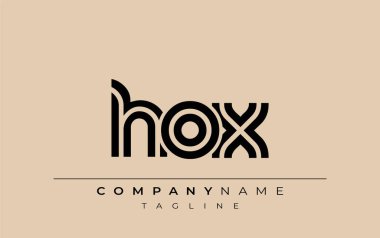 HOX Yaratıcı Eşsiz Modern Harf Logosu Tasarımı. Benzersiz bir harf dizaynına sahip stilize logo, soyut minimalist estetik ve modern cazibe sunar.