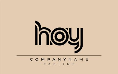 HOY Yaratıcı Eşsiz Modern Harf Logosu Tasarımı. Benzersiz bir harf dizaynına sahip stilize logo, soyut minimalist estetik ve modern cazibe sunar.