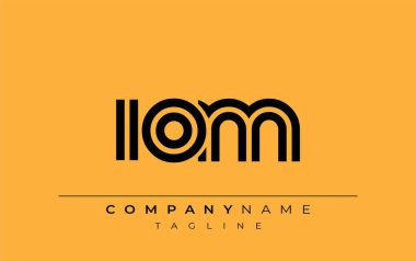 IOM Yaratıcı Eşsiz Modern Harf Logosu Tasarımı. Benzersiz bir harf dizaynına sahip stilize logo, soyut minimalist estetik ve modern cazibe sunar.