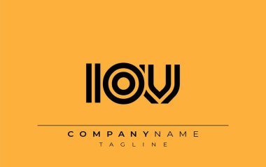 IOV Yaratıcı Eşsiz Modern Harf Logosu Tasarımı. Benzersiz bir harf dizaynına sahip stilize logo, soyut minimalist estetik ve modern cazibe sunar.