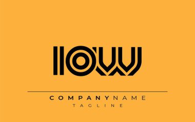 IOW Yaratıcı Eşsiz Modern Harf Logosu Tasarımı. Benzersiz bir harf dizaynına sahip stilize logo, soyut minimalist estetik ve modern cazibe sunar.