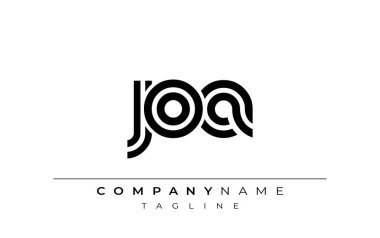 JOA Yaratıcı Eşsiz Modern Harf Logosu Tasarımı. Benzersiz bir harf dizaynına sahip stilize logo, soyut minimalist estetik ve modern cazibe sunar.