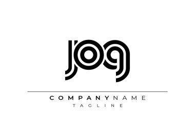 JOG Yaratıcı Eşsiz Modern Harf Logosu Tasarımı. Benzersiz bir harf dizaynına sahip stilize logo, soyut minimalist estetik ve modern cazibe sunar.