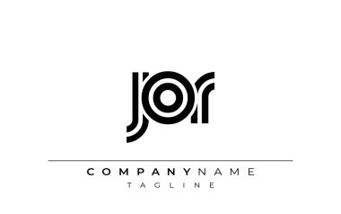 JOR Yaratıcı Eşsiz Modern Harf Logosu Tasarımı. Benzersiz bir harf dizaynına sahip stilize logo, soyut minimalist estetik ve modern cazibe sunar.