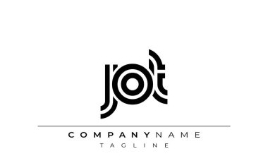 JOT Yaratıcı Eşsiz Modern Harf Logosu Tasarımı. Benzersiz bir harf dizaynına sahip stilize logo, soyut minimalist estetik ve modern cazibe sunar.