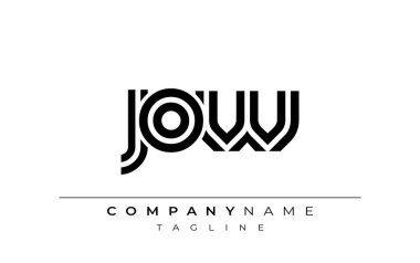JOW Yaratıcı Eşsiz Modern Harf Logosu Tasarımı. Benzersiz bir harf dizaynına sahip stilize logo, soyut minimalist estetik ve modern cazibe sunar.