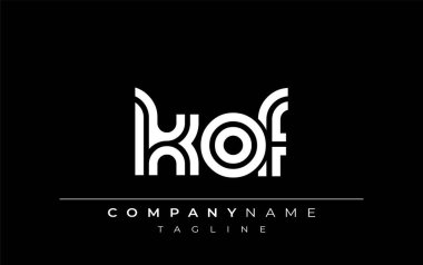 KOF Yaratıcı Eşsiz Modern Harf Logosu Tasarımı. Benzersiz bir harf dizaynına sahip stilize logo, soyut minimalist estetik ve modern cazibe sunar.