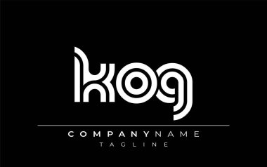 KOG Yaratıcı Eşsiz Modern Harf Logosu Tasarımı. Benzersiz bir harf dizaynına sahip stilize logo, soyut minimalist estetik ve modern cazibe sunar.
