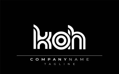 KOH Yaratıcı Eşsiz Modern Harf Logosu Tasarımı. Benzersiz bir harf dizaynına sahip stilize logo, soyut minimalist estetik ve modern cazibe sunar.