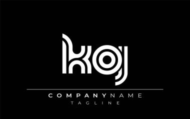KOJ Yaratıcı Eşsiz Modern Harf Logosu Tasarımı. Benzersiz bir harf dizaynına sahip stilize logo, soyut minimalist estetik ve modern cazibe sunar.