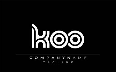 KOO Yaratıcı Eşsiz Modern Harf Logosu Tasarımı. Benzersiz bir harf dizaynına sahip stilize logo, soyut minimalist estetik ve modern cazibe sunar.