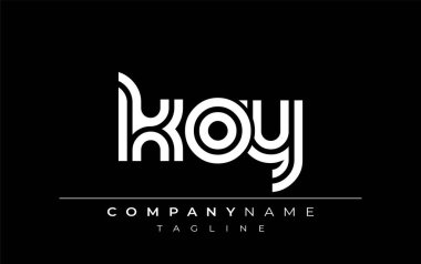 KOY Yaratıcı Eşsiz Modern Harf Logosu Tasarımı. Benzersiz bir harf dizaynına sahip stilize logo, soyut minimalist estetik ve modern cazibe sunar.