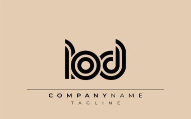 LOD Yaratıcı Eşsiz Modern Harf Logosu Tasarımı. Benzersiz bir harf dizaynına sahip stilize logo, soyut minimalist estetik ve modern cazibe sunar.