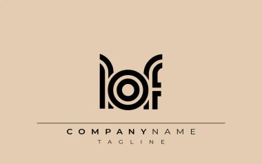 LOF Yaratıcı Eşsiz Modern Harf Logosu Tasarımı. Benzersiz bir harf dizaynına sahip stilize logo, soyut minimalist estetik ve modern cazibe sunar.