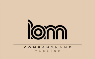 LOM Yaratıcı Eşsiz Modern Harf Logosu Tasarımı. Benzersiz bir harf dizaynına sahip stilize logo, soyut minimalist estetik ve modern cazibe sunar.