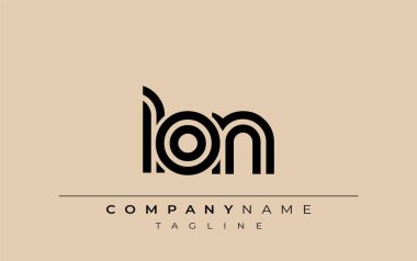 LON Yaratıcı Eşsiz Modern Harf Logosu Tasarımı. Benzersiz bir harf dizaynına sahip stilize logo, soyut minimalist estetik ve modern cazibe sunar.