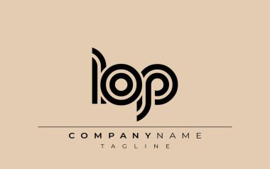 LOP Yaratıcı Eşsiz Modern Harf Logosu Tasarımı. Benzersiz bir harf dizaynına sahip stilize logo, soyut minimalist estetik ve modern cazibe sunar.