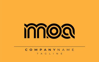 MOA Yaratıcı Eşsiz Modern Harf Logosu Tasarımı. Benzersiz bir harf dizaynına sahip stilize logo, soyut minimalist estetik ve modern cazibe sunar.