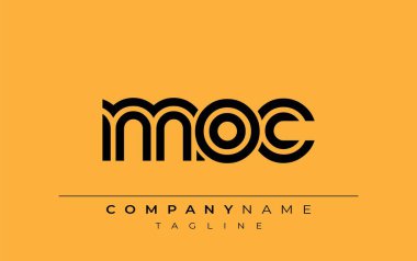MOC Yaratıcı Eşsiz Modern Harf Logosu Tasarımı. Benzersiz bir harf dizaynına sahip stilize logo, soyut minimalist estetik ve modern cazibe sunar.