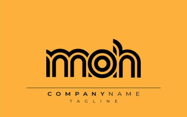 MOH Yaratıcı Eşsiz Modern Harf Logosu Tasarımı. Benzersiz bir harf dizaynına sahip stilize logo, soyut minimalist estetik ve modern cazibe sunar.